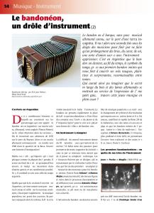Article sur le bandonéon (2) paru dans la revue Tout Tango n° 11 Janvier-Février-Mars 2007 - 1ère pagenéon