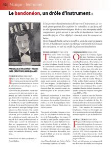 Article sur le bandonéon (3) paru dans la revue Tout Tango n° 11 Avril-Mai-Juin 2007 - 1ère page