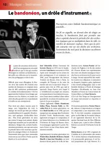 Article sur le bandonéon (4) paru dans la revue Tout Tango n° 12 Juillet-Août 2007 - 1ère page