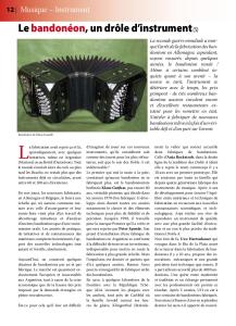 Article sur le bandonéon (5) paru dans la revue Tout Tango n° 13 Octobre-Novembre-Décembre 2007 - 1ère page